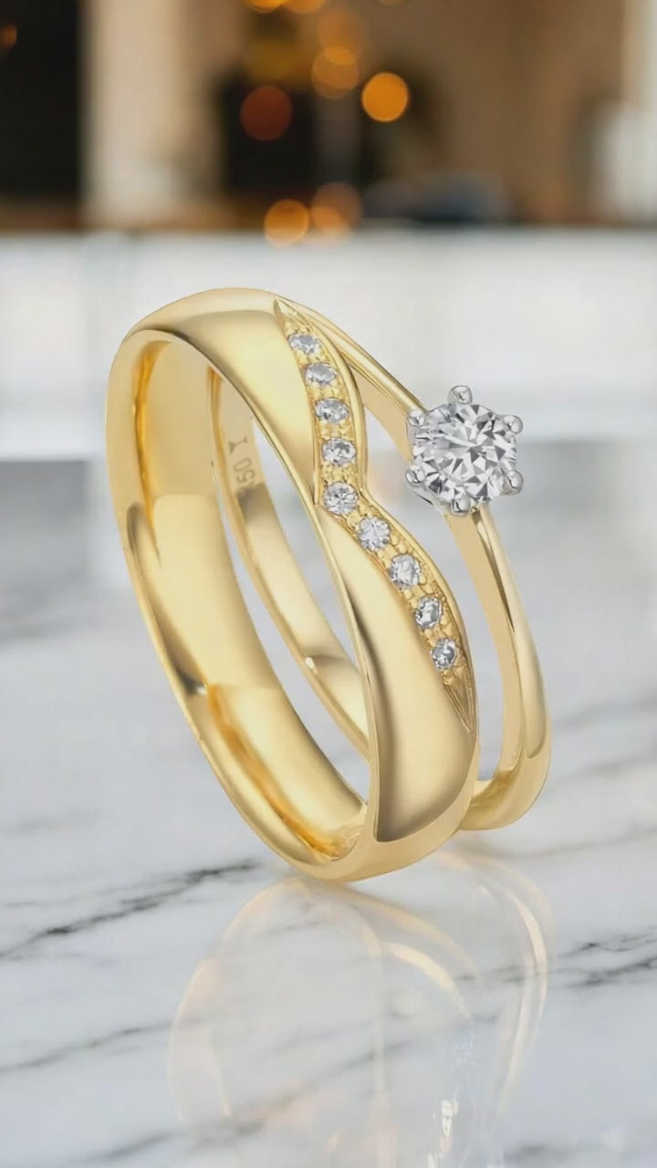 Partnerring 999 Tantal Diamant 0.10 ct, w-si